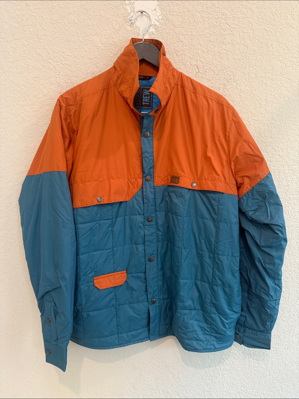 Trew Orange & Teal Men's Windbreaker Jacket size L